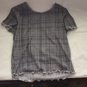 America Eagle ribbed tee with lettuce trim